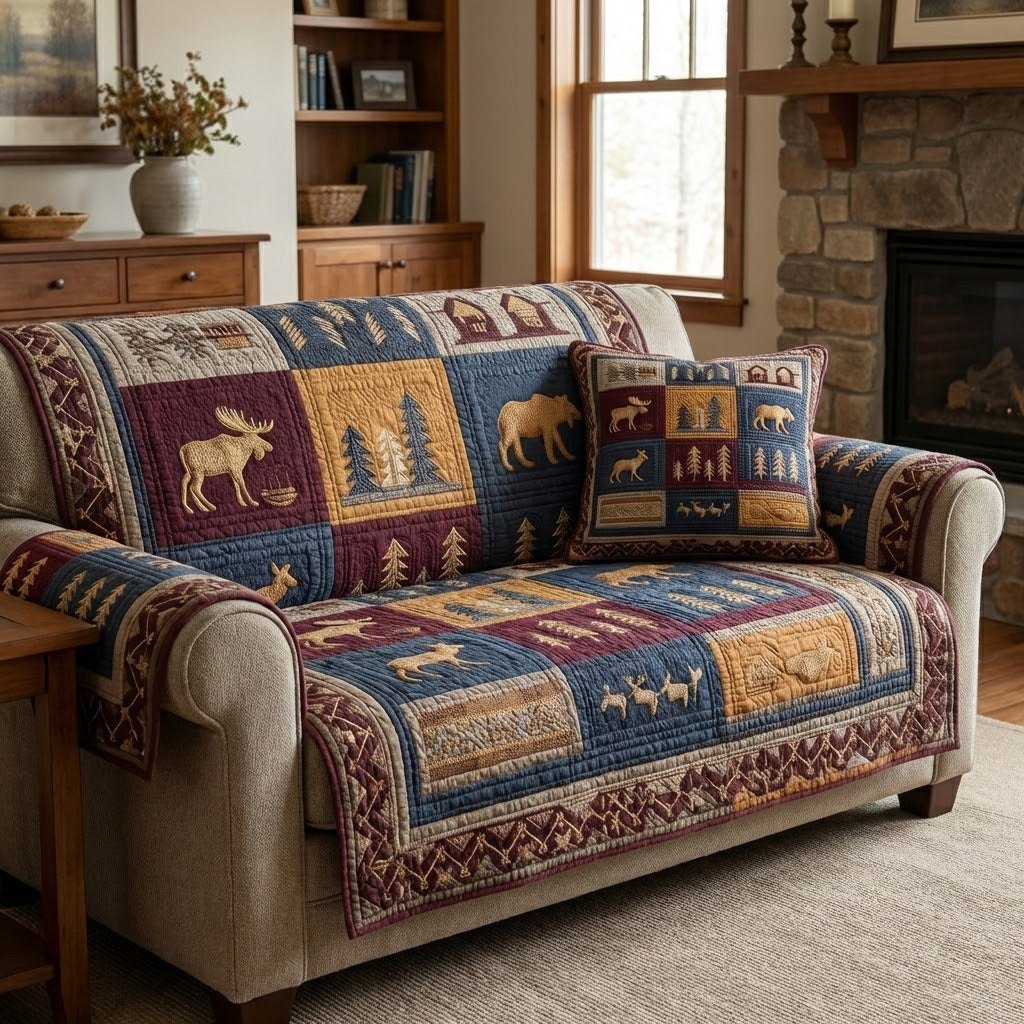 Cabin Moose Sofa Cover