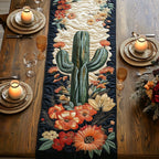 Saguaro Cactus with Desert Flowers Table Runner