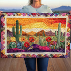 Cactus Desert with Purple Mountains Table Runner