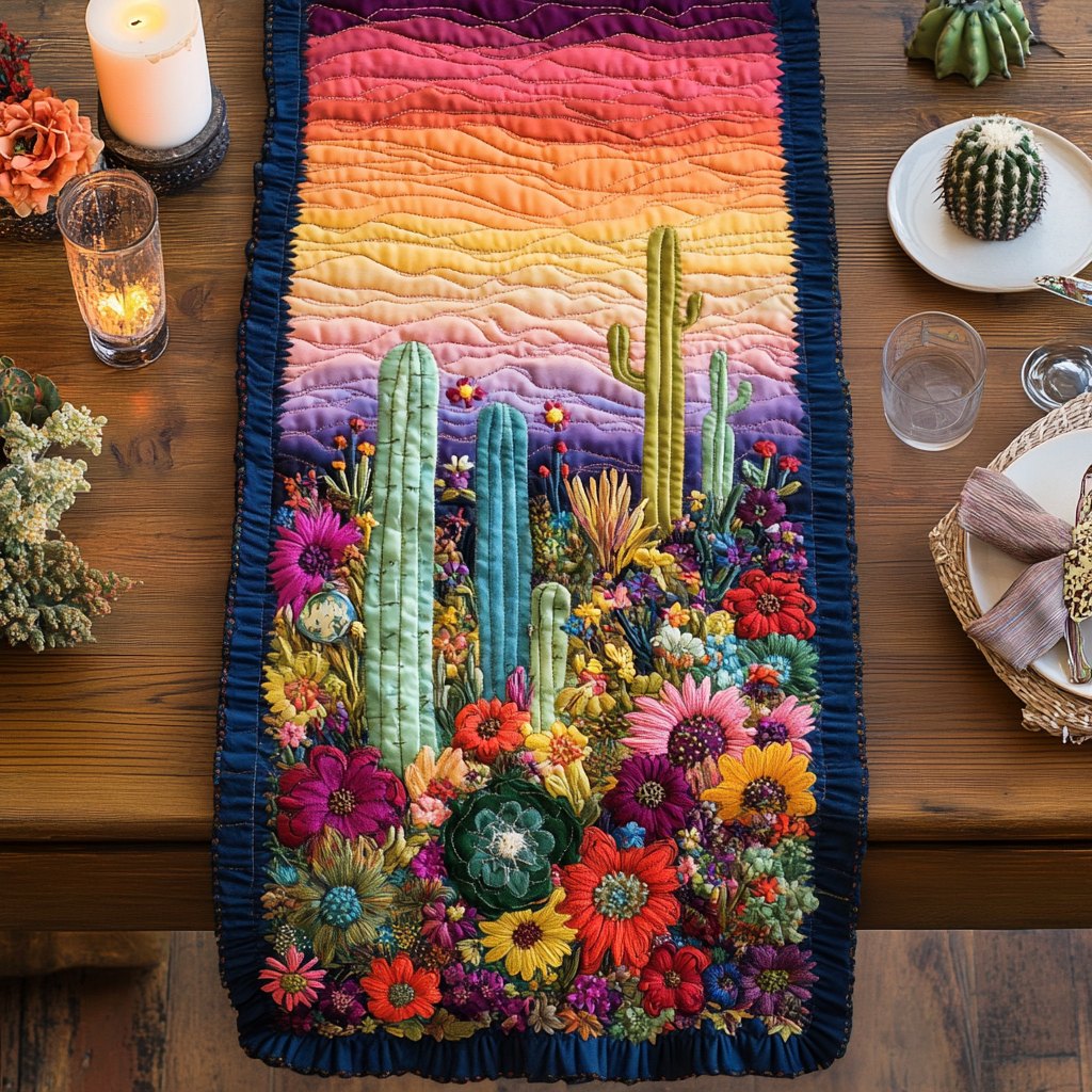 Cactus Glow Table Runner