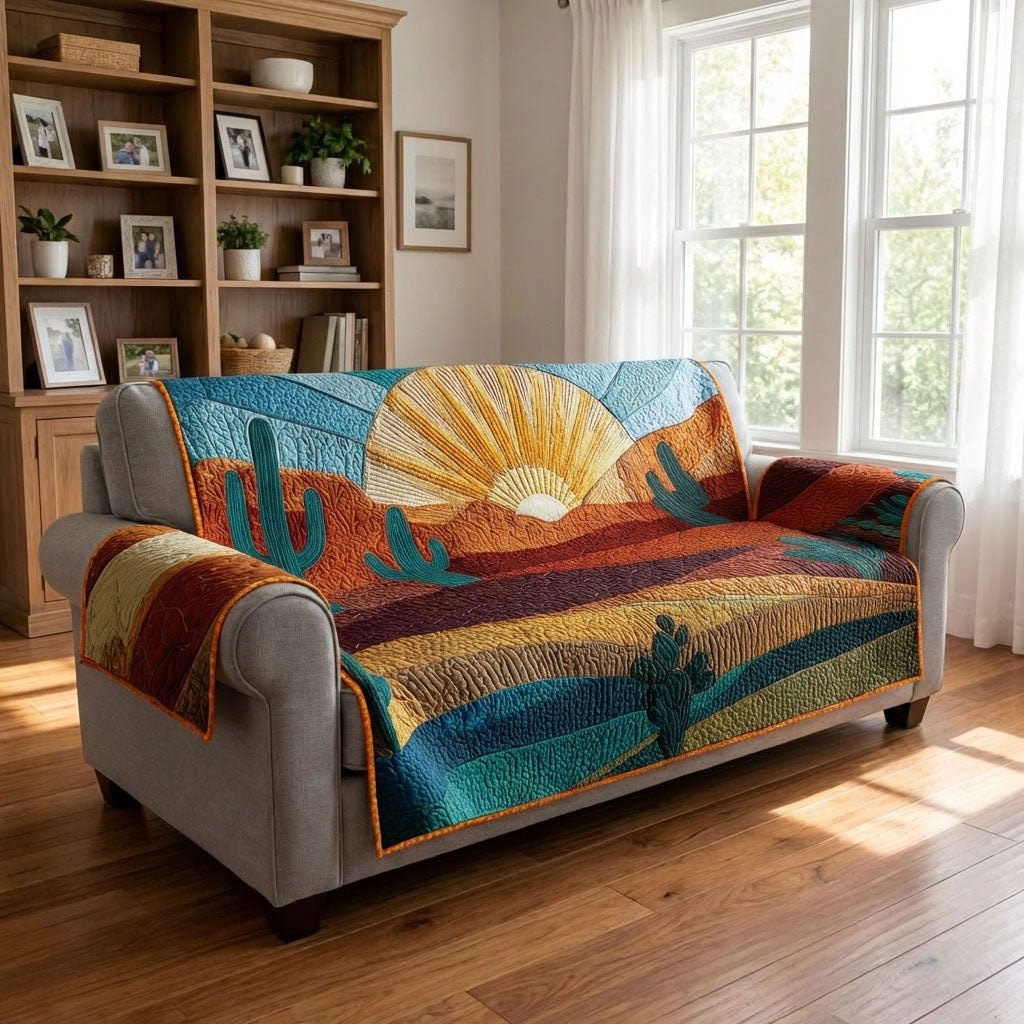 Sunrise Stripe over the Desert Sofa Cover