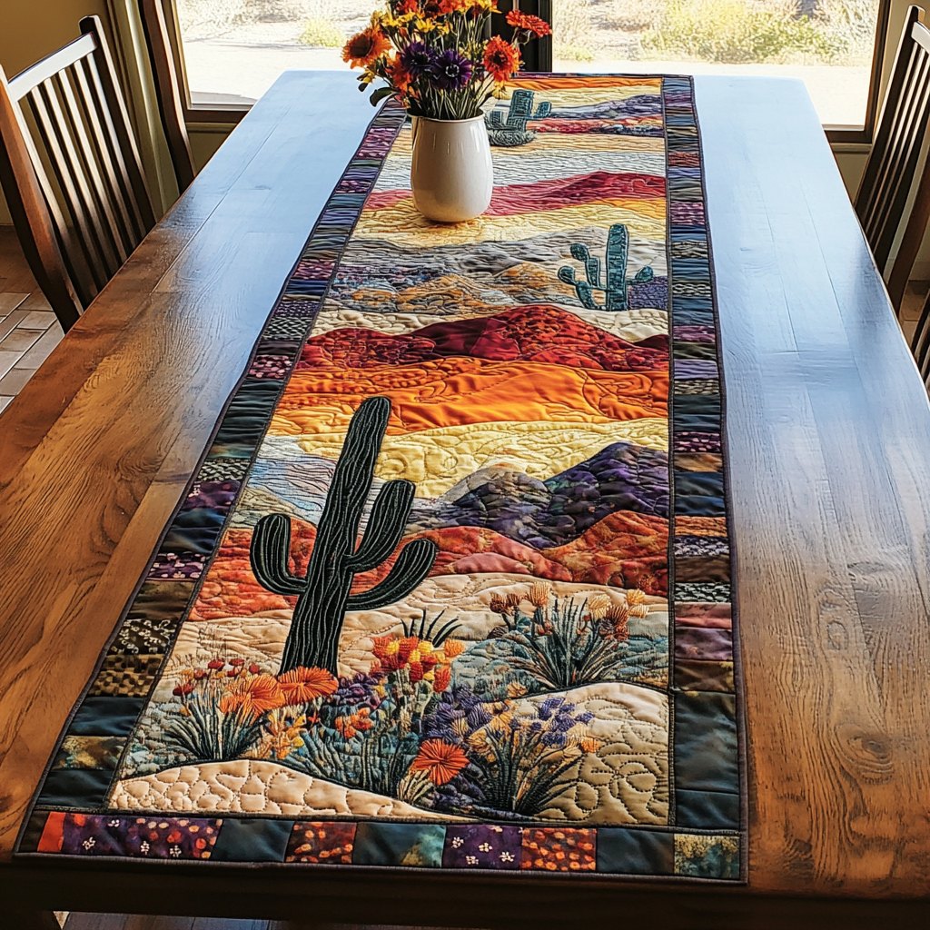 Cactus and Sun Table Runner