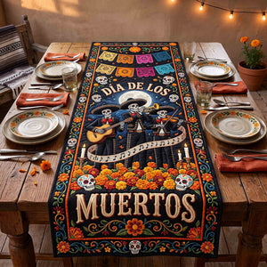 Day of the Dead Mariachi Skeletons Table Runner - Made to Order