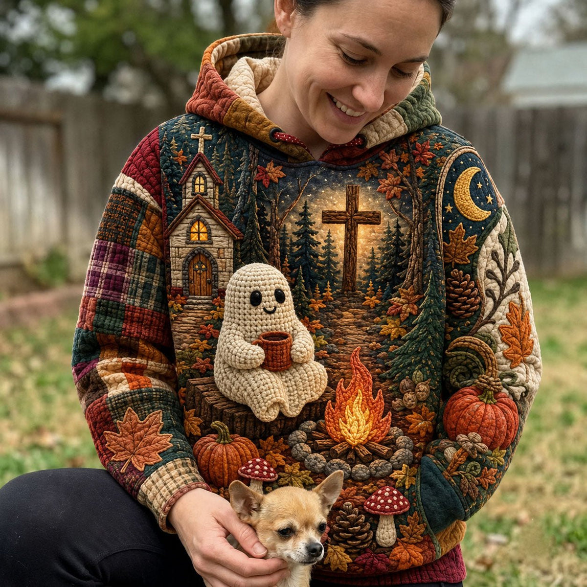 Campfire Ghost Faith hoodie, all-over print