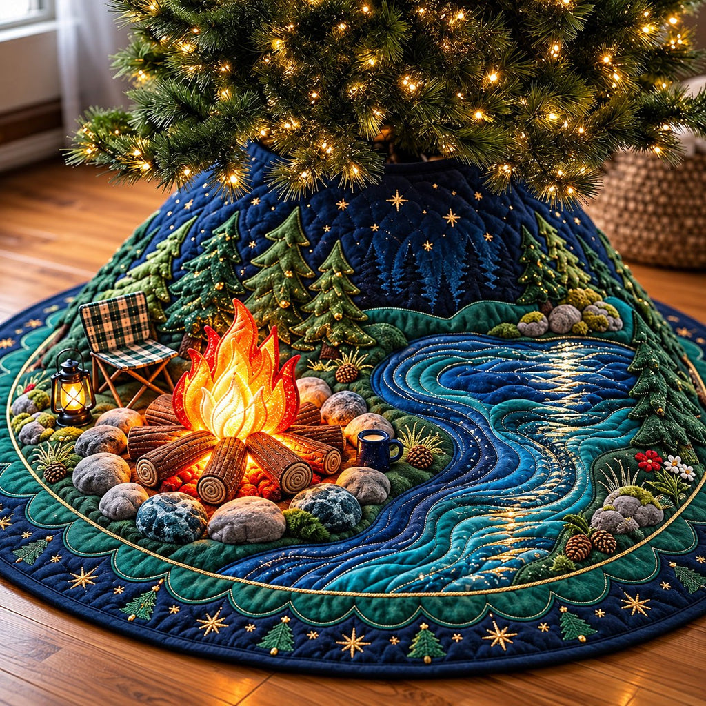 Campfire River Christmas Tree Skirt