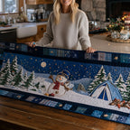 Campfire Snowman Night Table Runner