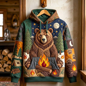 Bear by the Campfire Hoodie, Sweater and T-Shirt - Made to Order