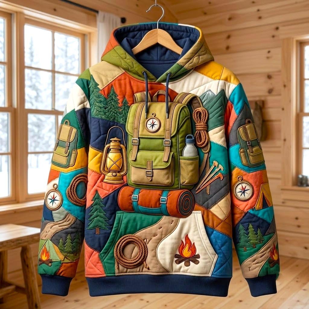 Lantern and Trail Pack hoodie, all-over print