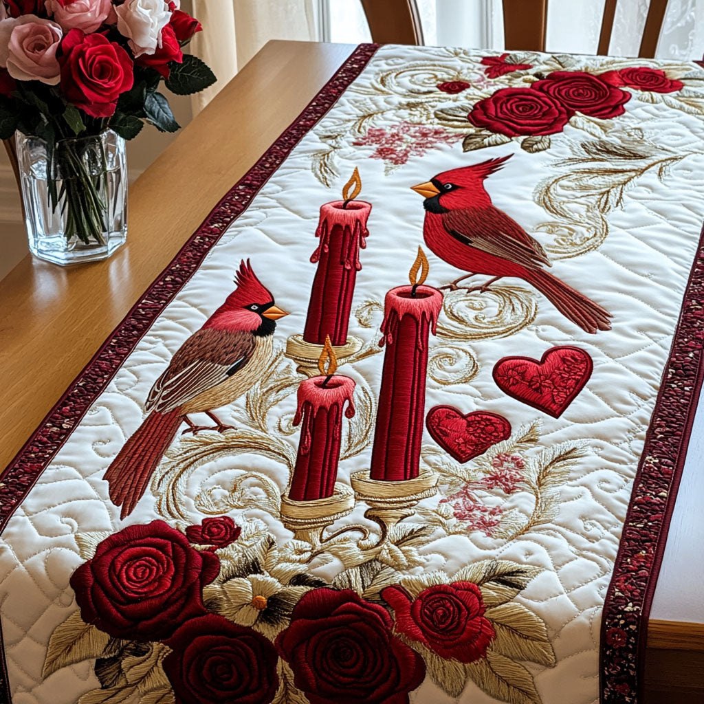 Candle Cardinals Table Runner