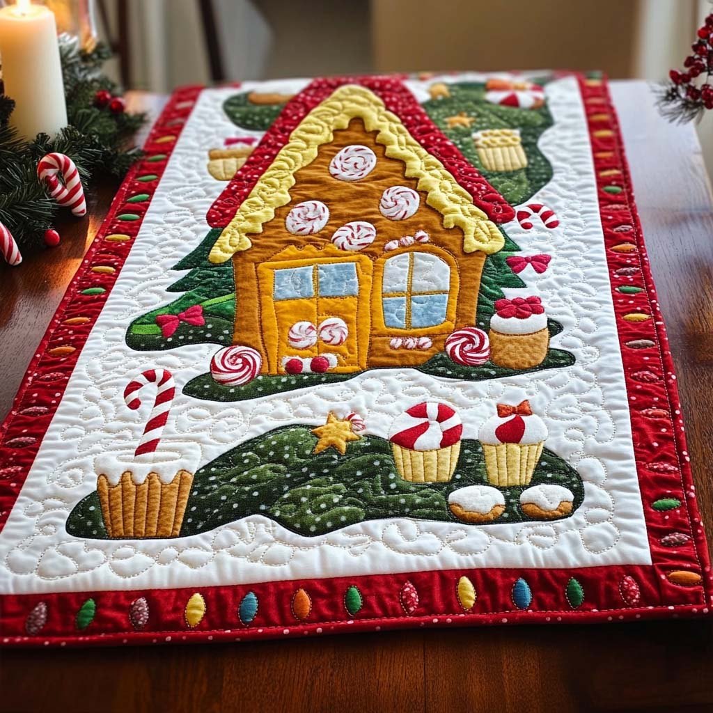 Candy Cane Wishes Table Runner