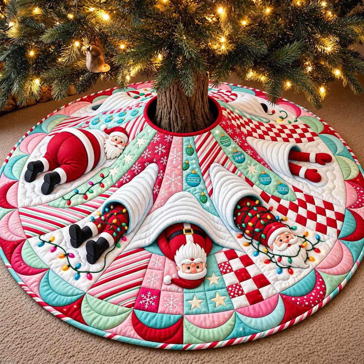 Candy Santa Christmas Tree Skirt