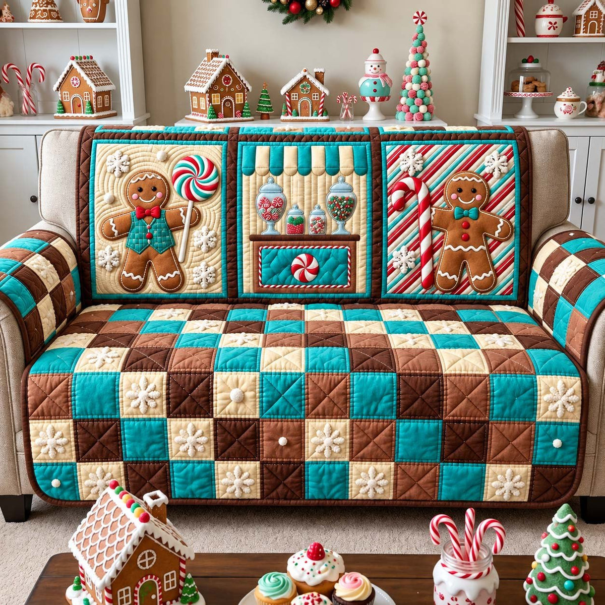 Candy Shop Christmas Sofa Cover