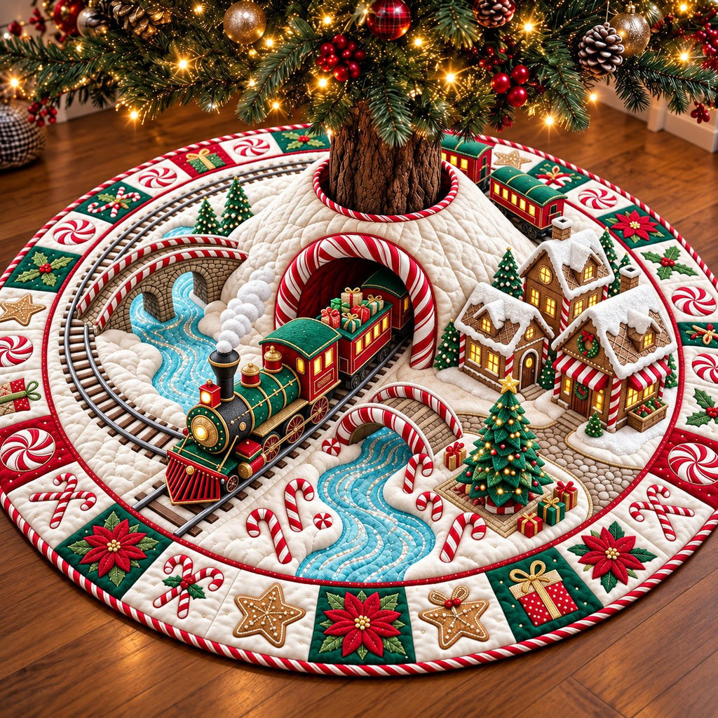 Candy Train Christmas Tree Skirt