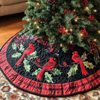 Cardinal Branches Christmas Tree Skirt