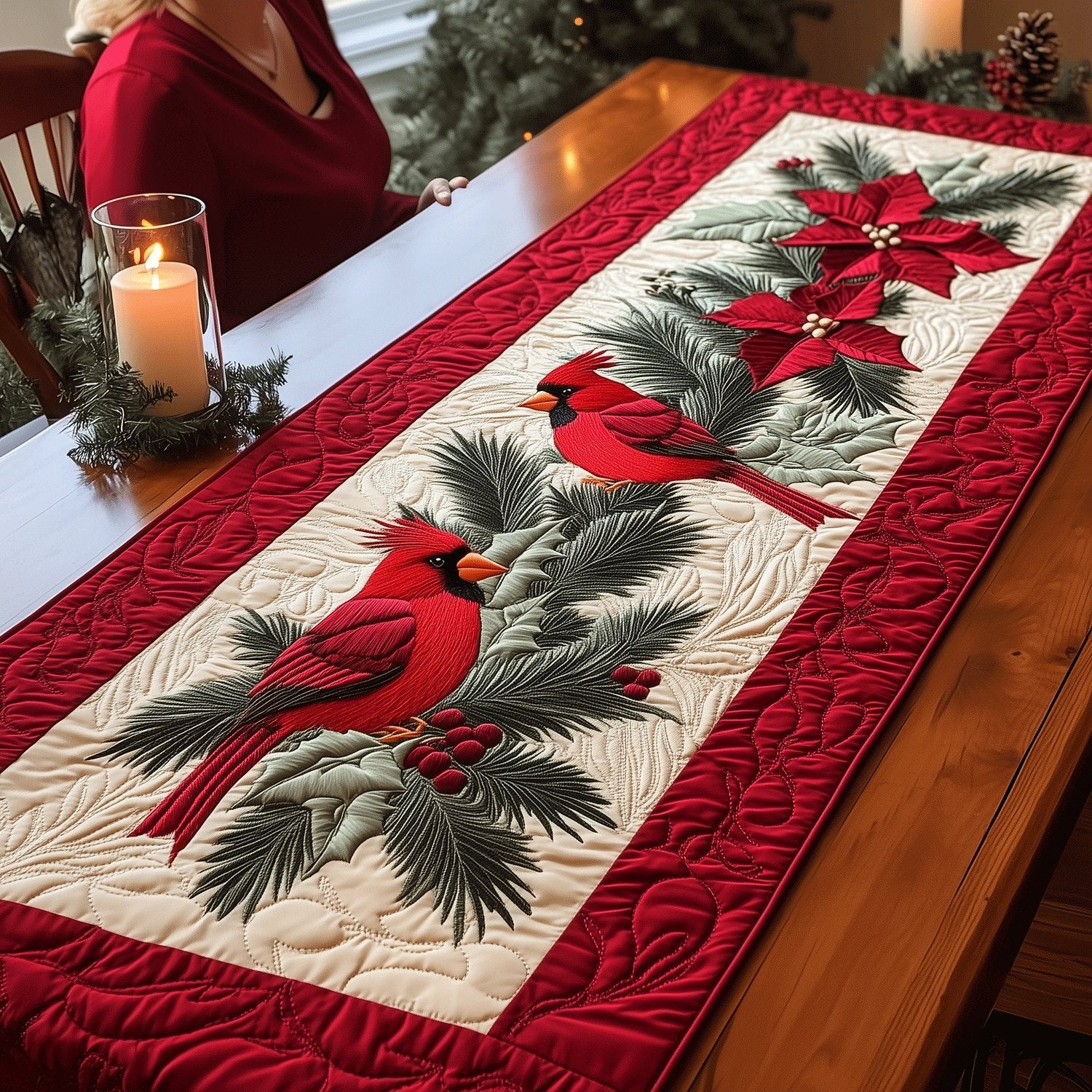 Cardinal Couple Table Runner