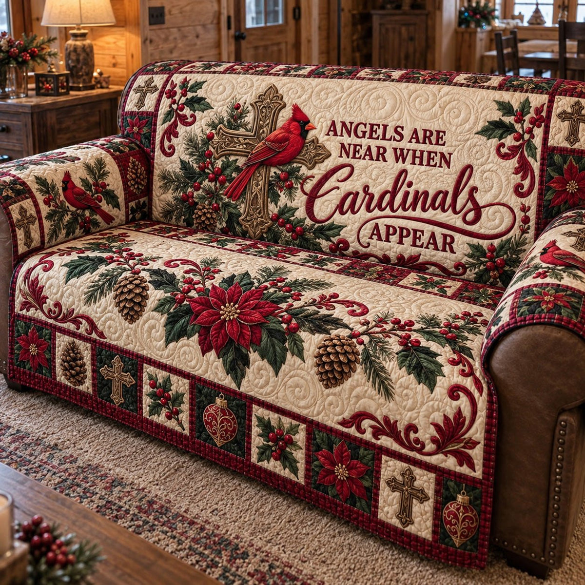 Cardinals Appear Angel Verse Sofa Cover