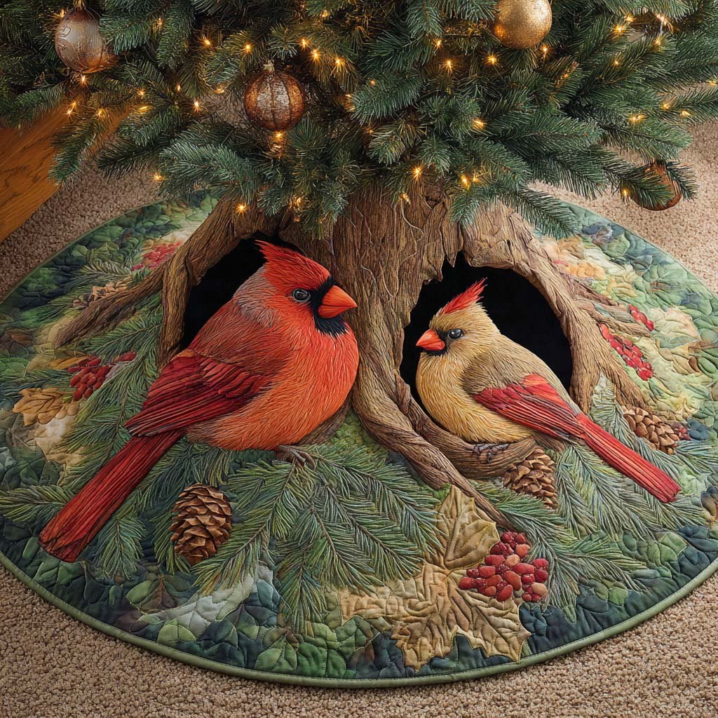 Cardinal Hearth Haven Christmas Tree Skirt