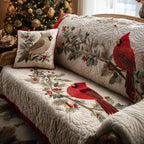 Cardinal Beside Holly Leaf Corner Sofa Cover