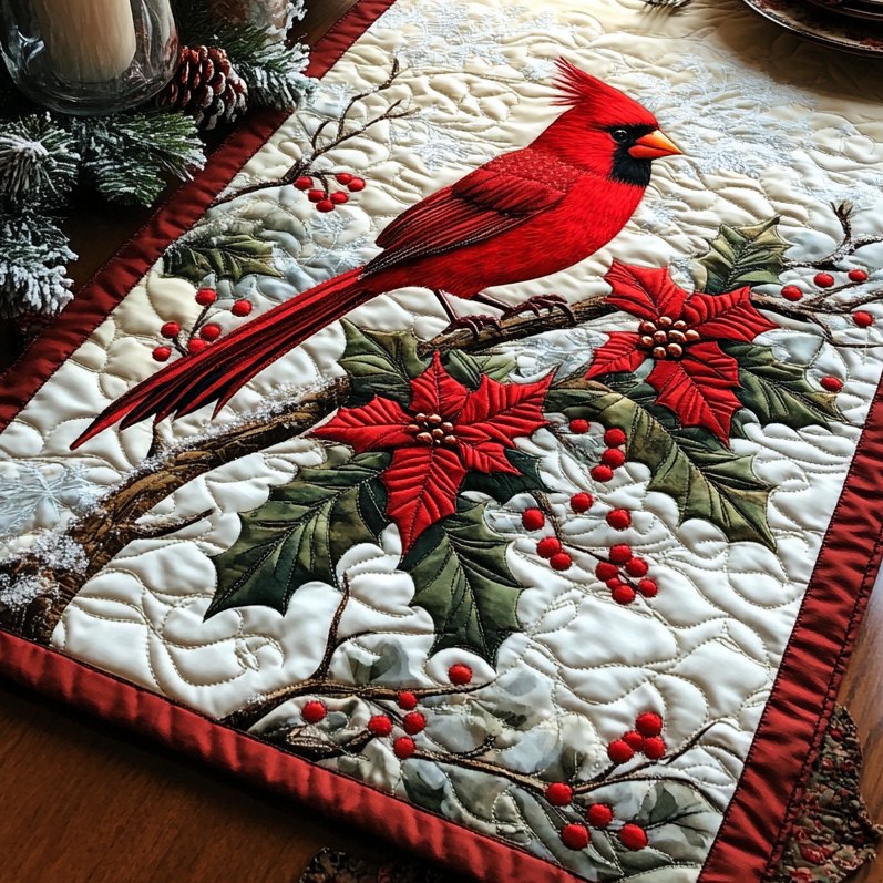 Cardinal Noel Elegance Table Runner