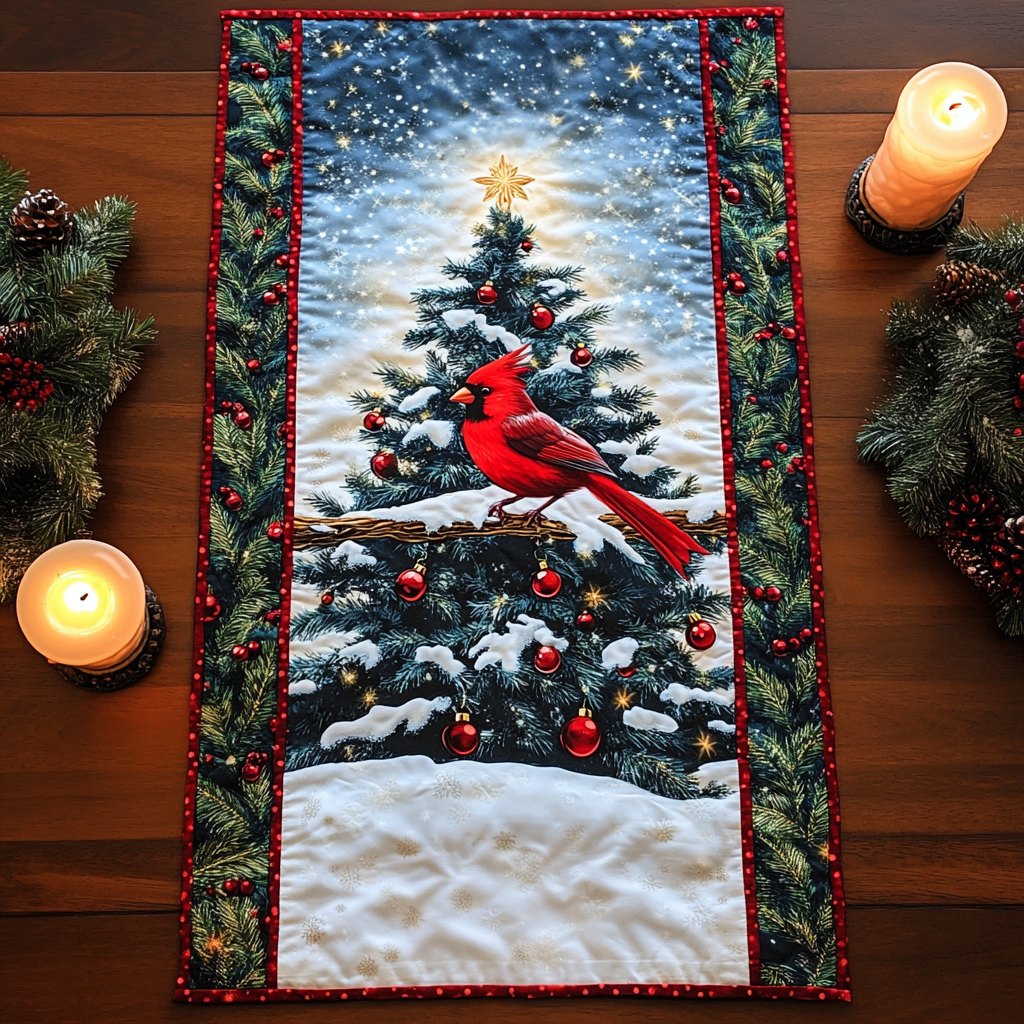Cardinal Sparkle Table Runner