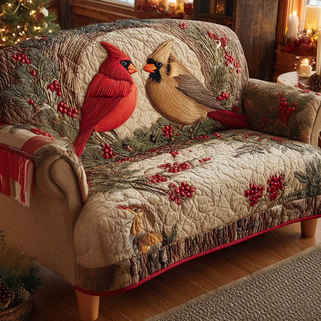 Cardinal Winter Nest Sofa Cover
