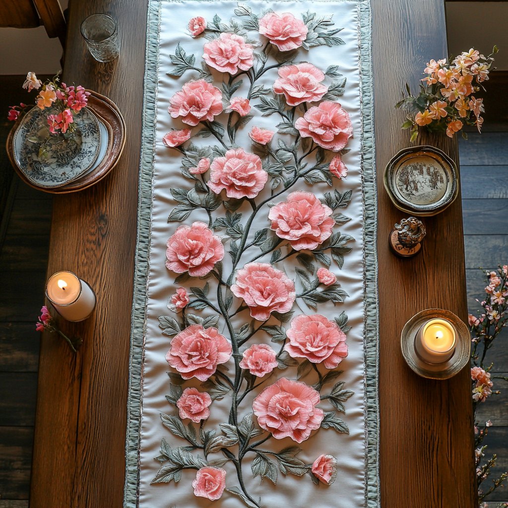 Carnation Dream Table Runner