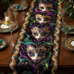 Masquerade Masks in a Heart Table Runner
