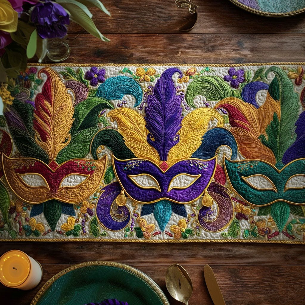Carnival of Feathers Table Runner