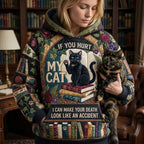 If You Hurt My Cat hoodie, all-over print
