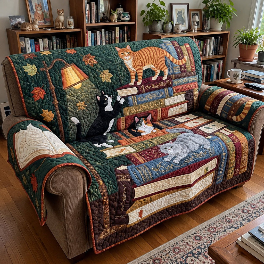 Cat Book Tower Sofa Cover
