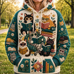 Cat Cozy Haven hoodie, all-over print