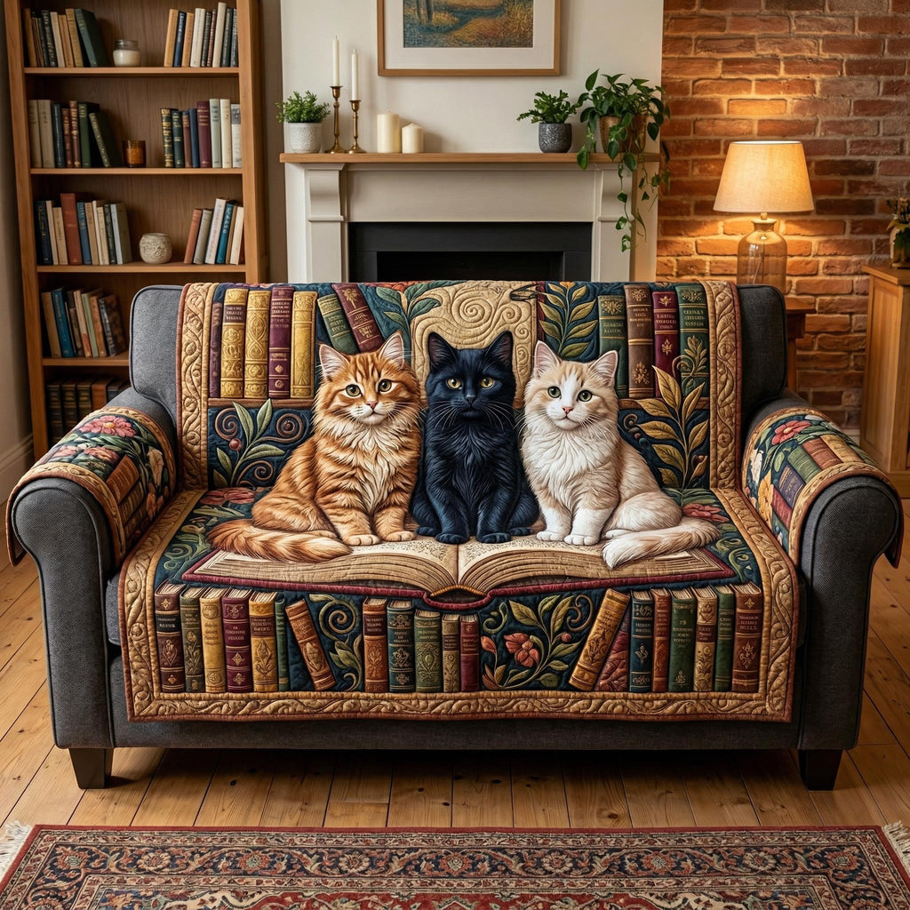Cat Library Sofa Cover