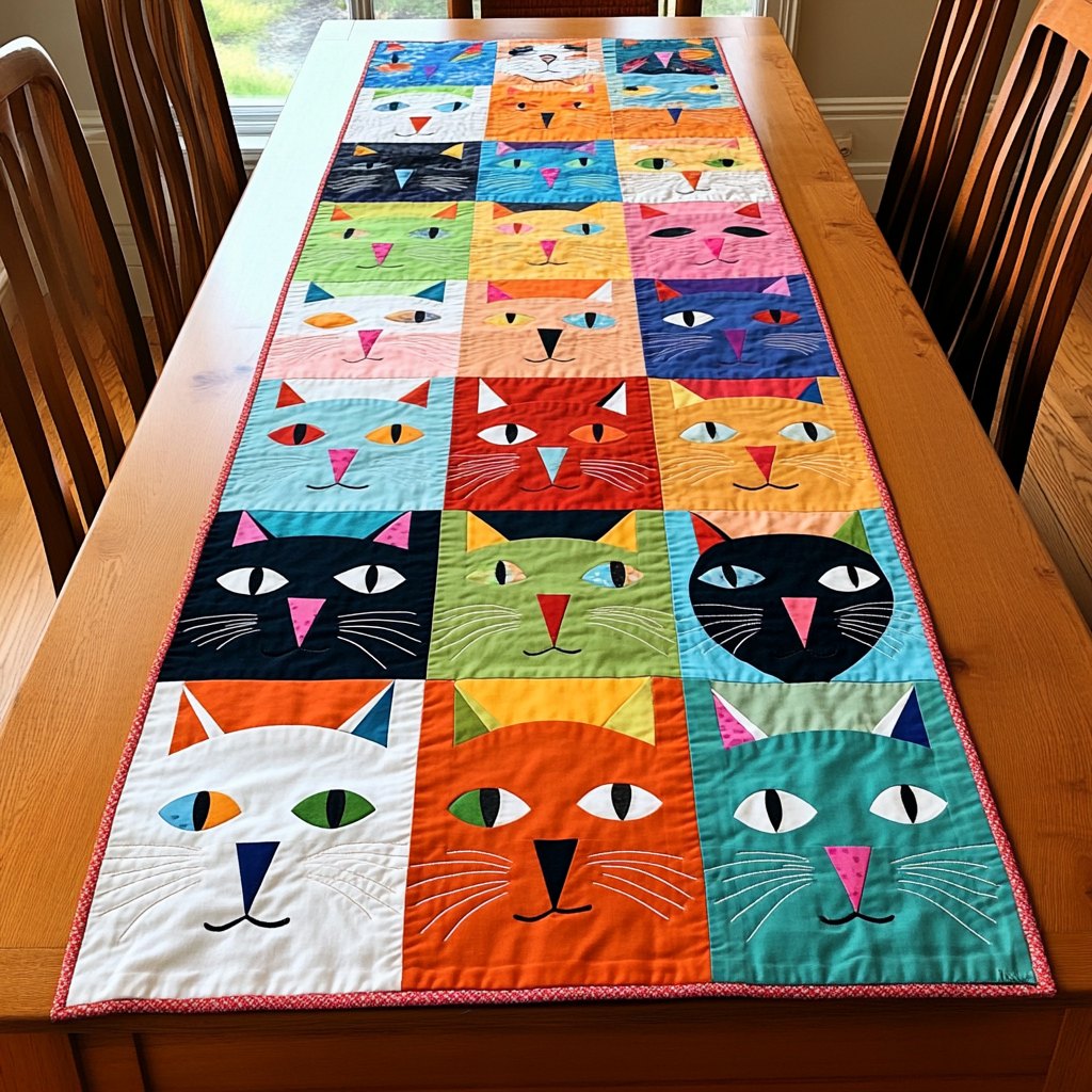 Cat Parade Table Runner