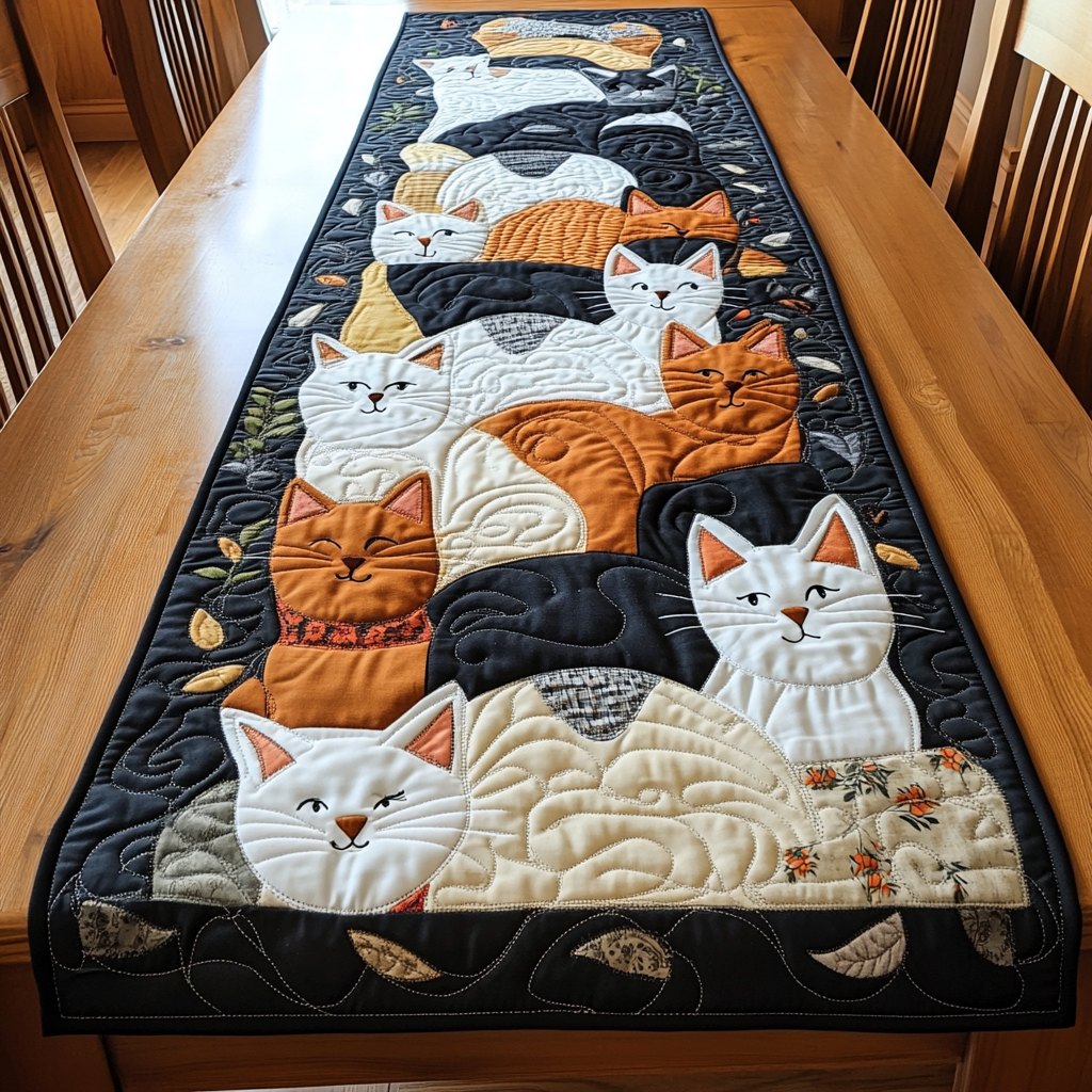 Cat Portraits Table Runner