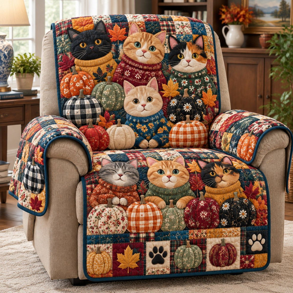Cat Pumpkin Sofa Cover
