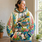 Cats In Bloom Garden hoodie, all-over print