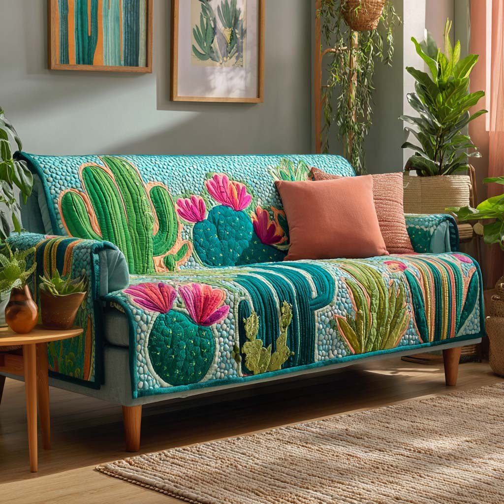 Cactus Blooming Sofa Cover