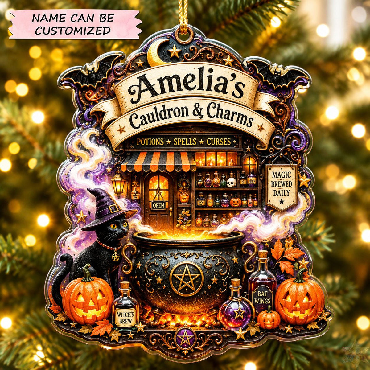 Cauldron and Charms Christmas Ornament