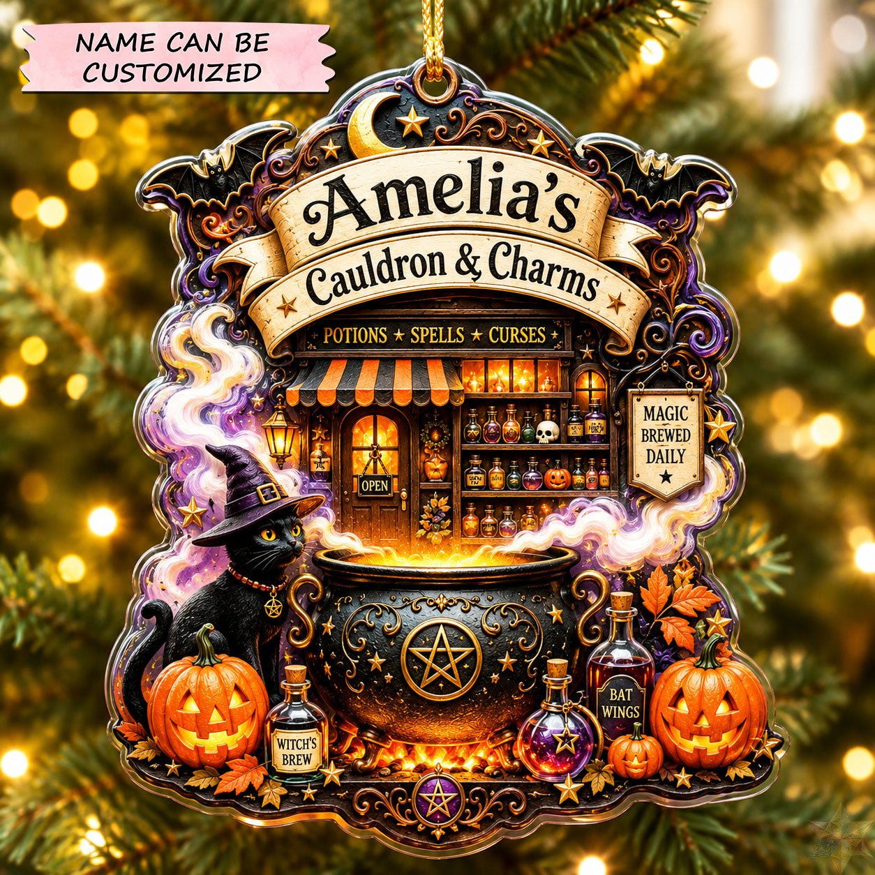 Cauldron and Charms Christmas Ornament