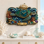 Personalized sea turtle clock — personalized with a custom name