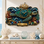 Personalized sea turtle clock — personalized with a custom name
