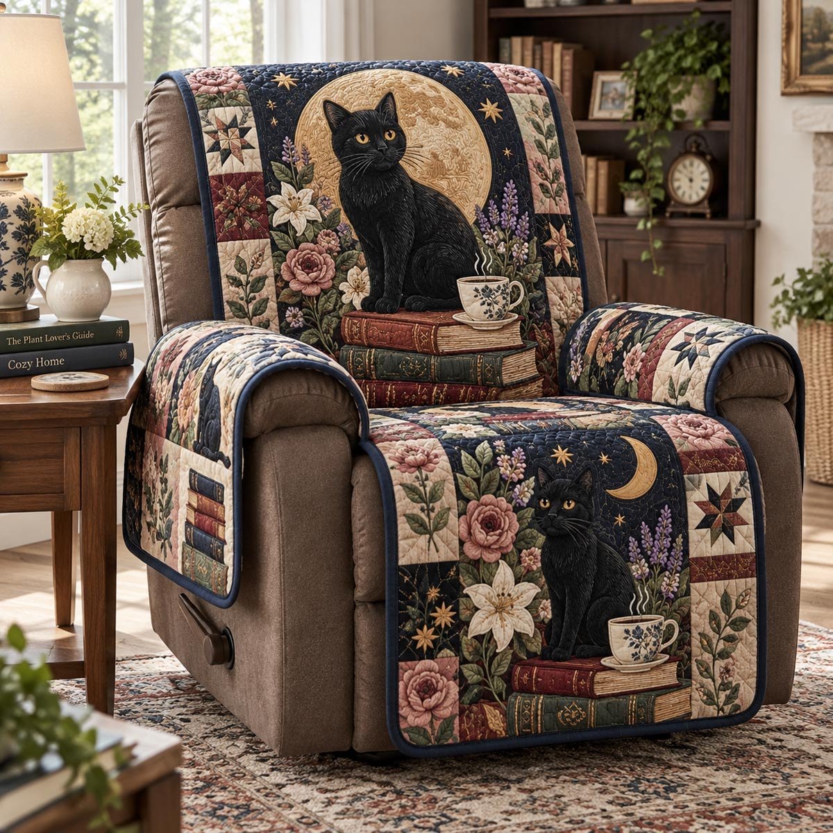 Celestial Black Cat Sofa Cover