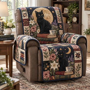 Celestial Black Cat Sofa Cover - Made to Order
