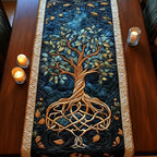 Celtic Knot Tree in Gold Table Runner