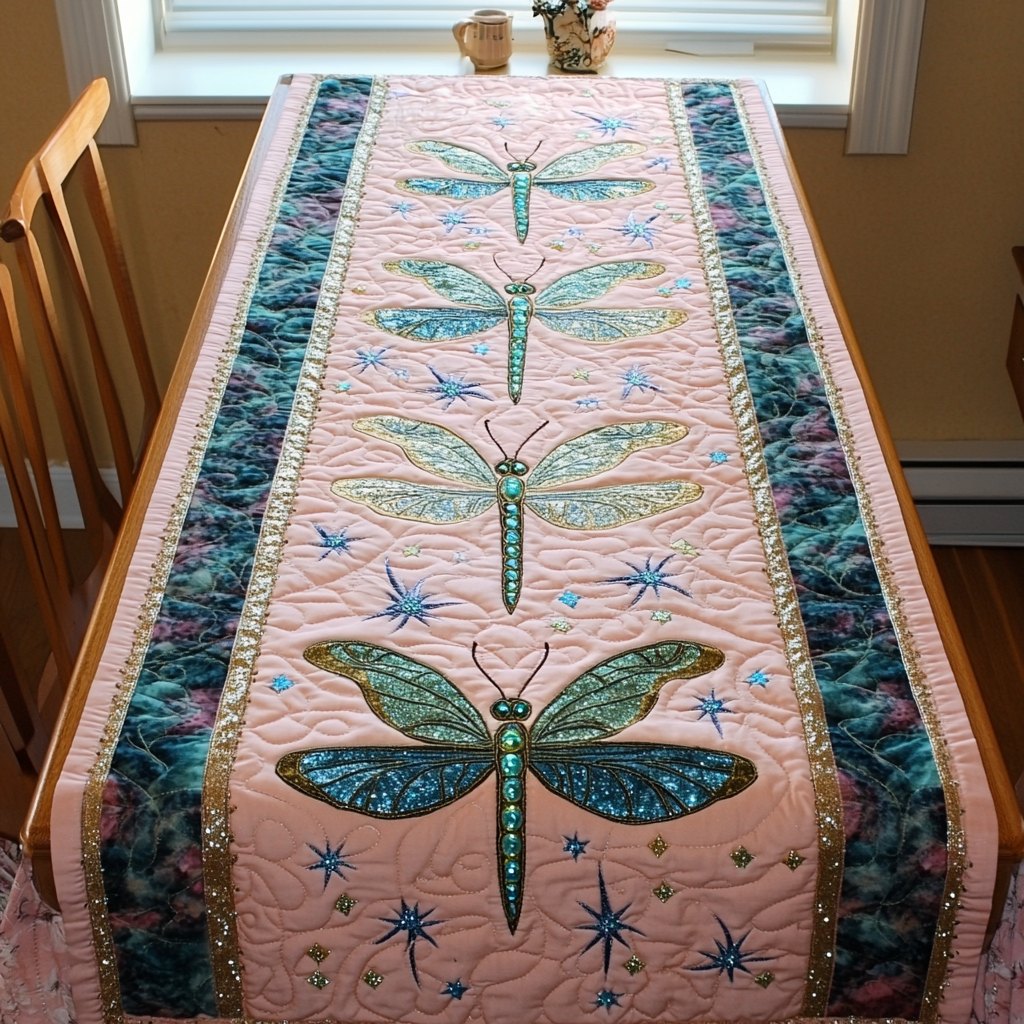 Celestial Dragonfly Table Runner