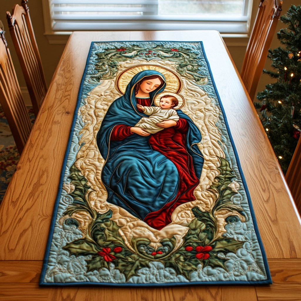 Celestial Mother and Child Table Runner
