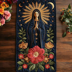 Robed Madonna with Folk Flowers Table Runner