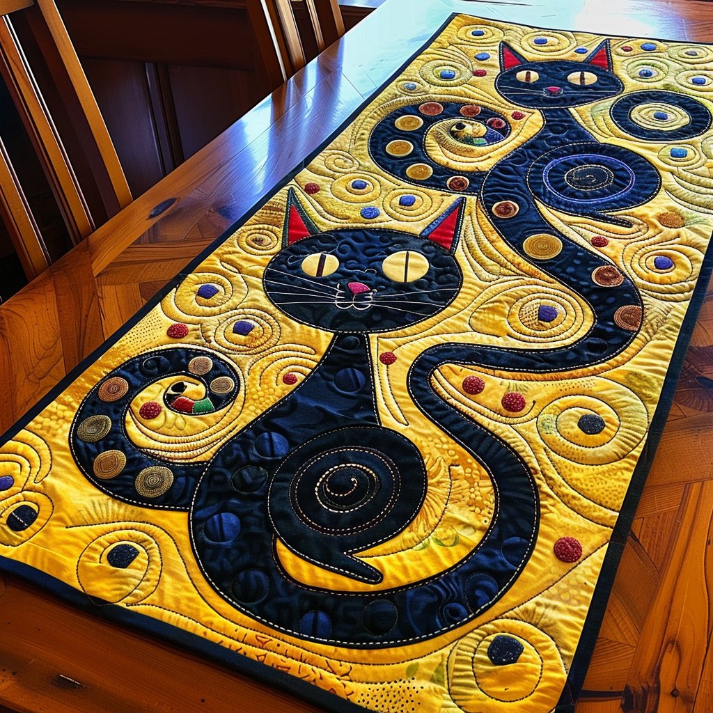 Celestial Sentinel Cat Table Runner
