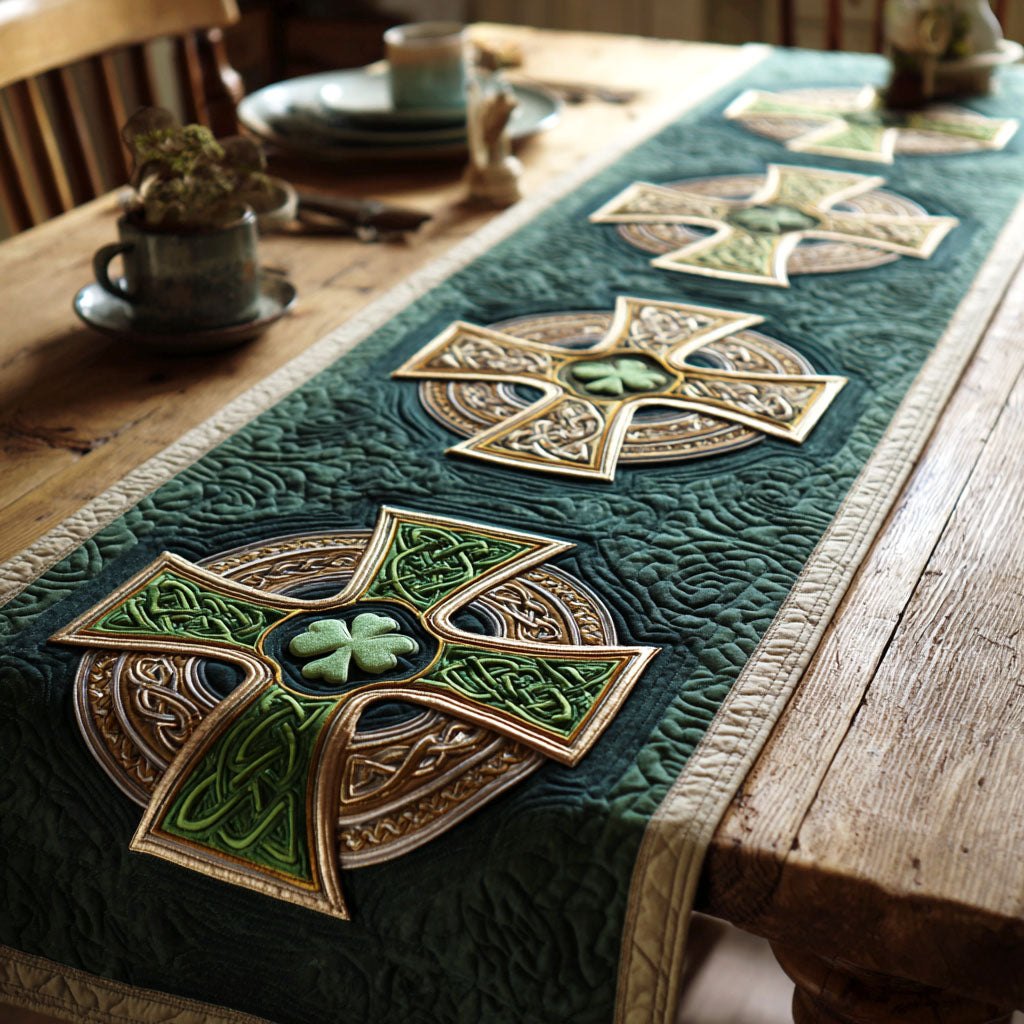 Celtic Clover Cross Table Runner