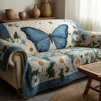 Cerulean Daisy Sofa Cover